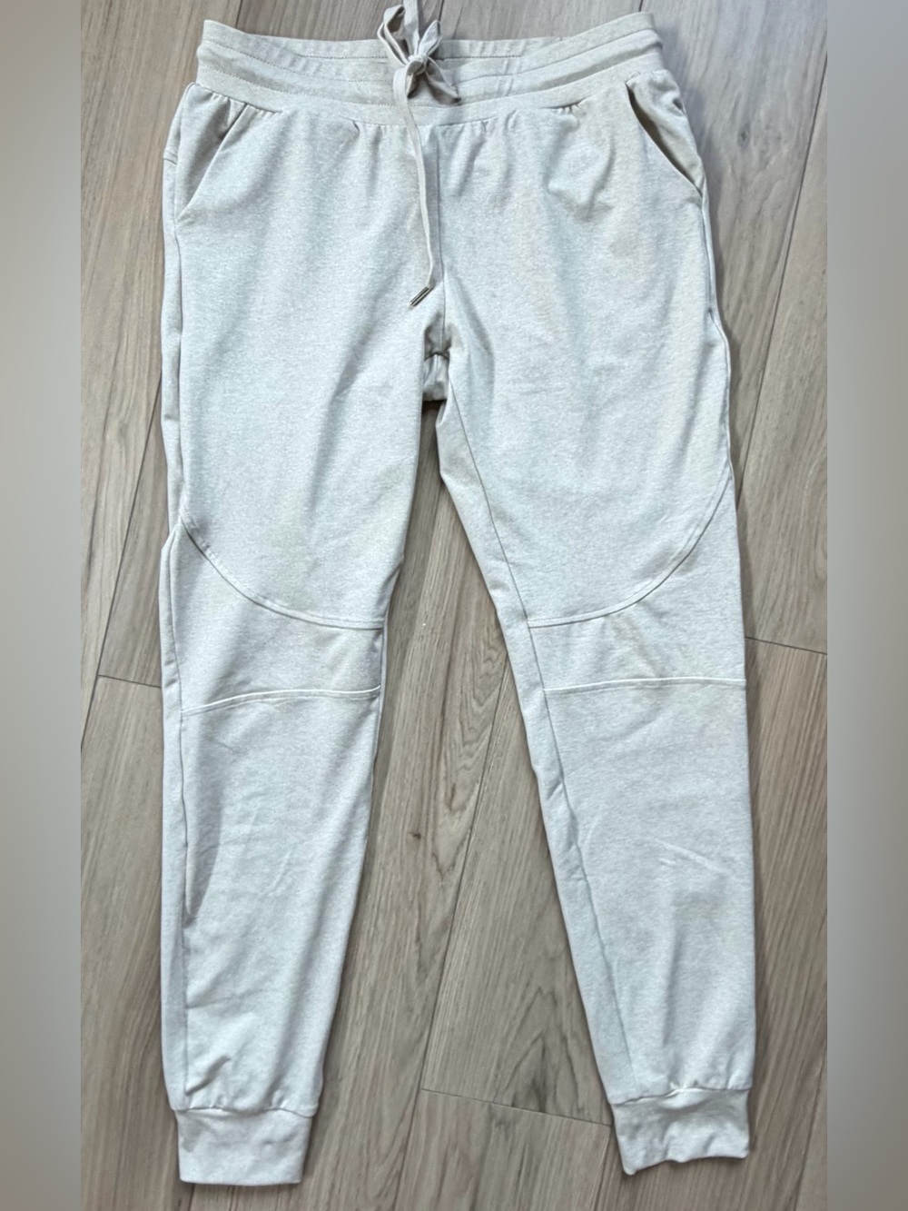 Buff Bunny Drawstring Joggers in Light Beige Elastic Waist Sz Large